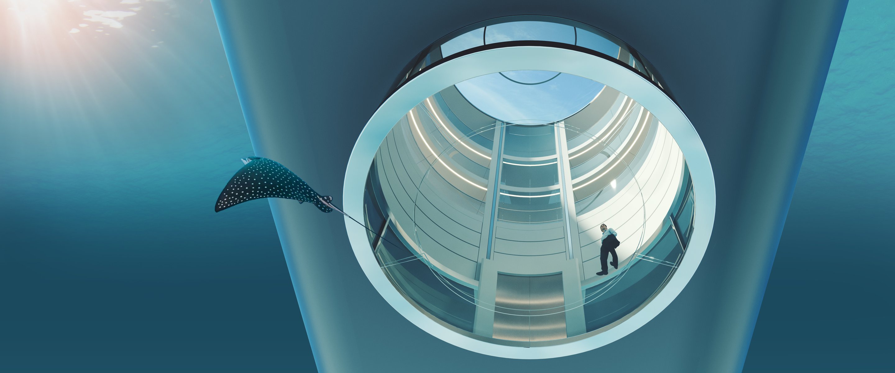 Feadship Design - Escape Atrium with moonpool